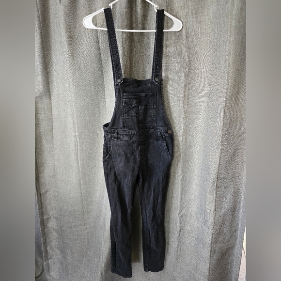 Women's Black Denim Overalls - Picture 1 of 4